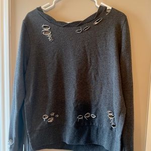 Romeo and Juliet Couture distressed sweater